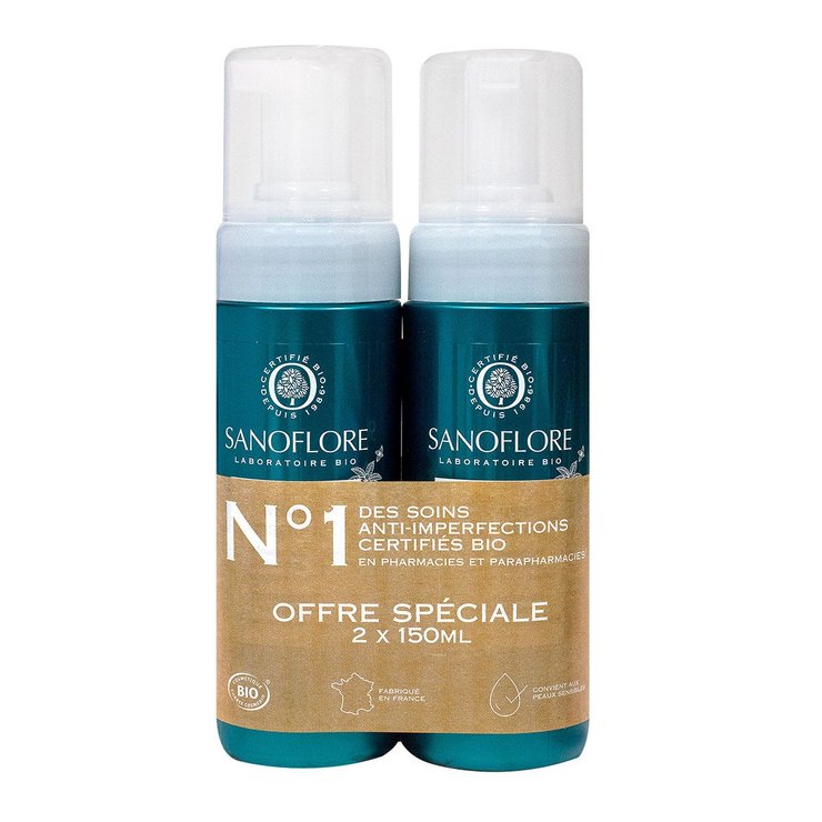 Mousse nettoyante visage certifiée bio 2x150ml