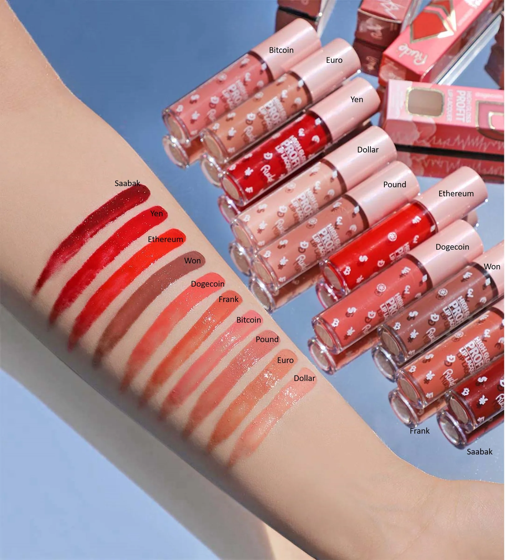 Rude Cosmetics High Gloss Profit Lip Lacquer Pound -