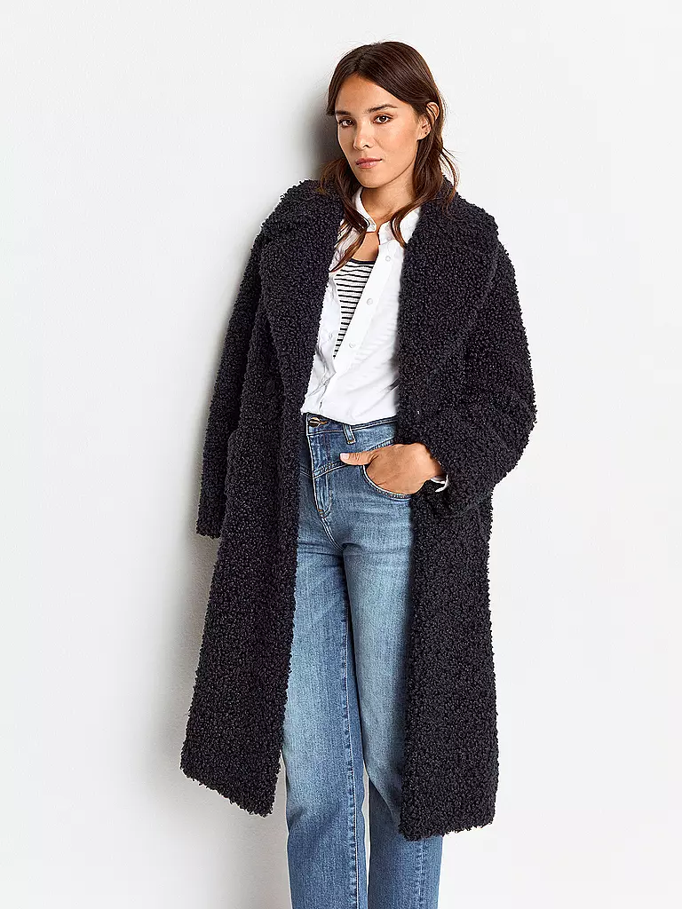 RICH & ROYAL Jacke in Felloptik dunkelblau