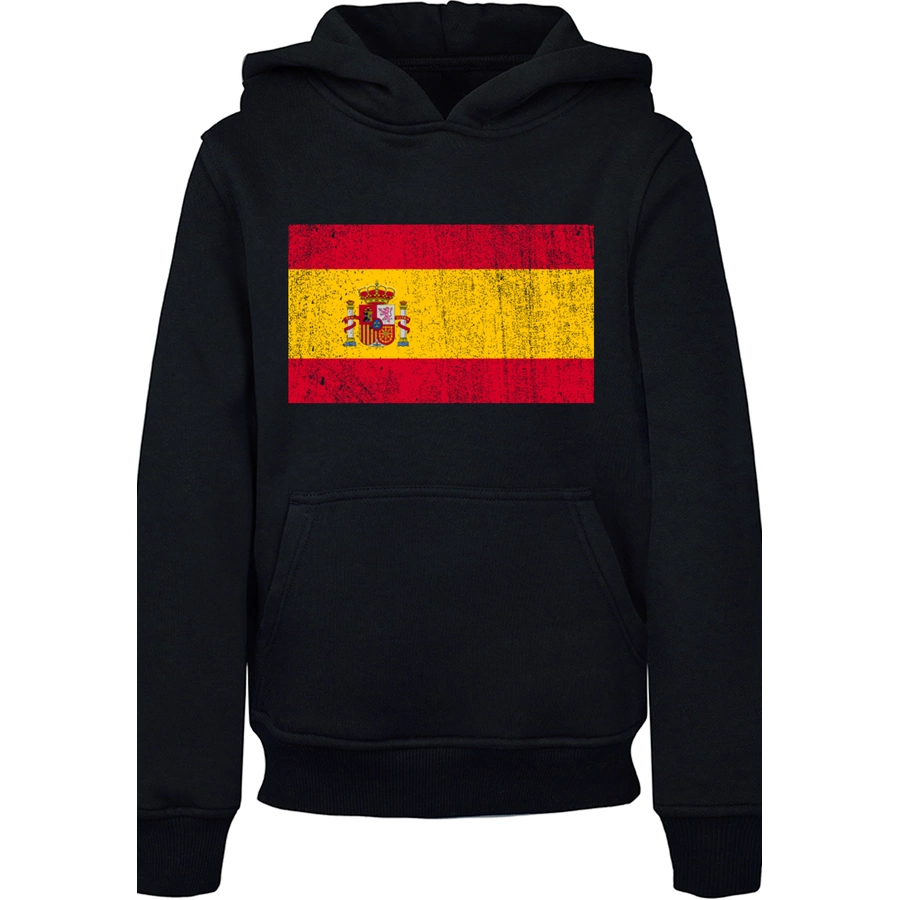 F4NT4STIC Hoodie Spain Spanien Flagge distressed schwarz