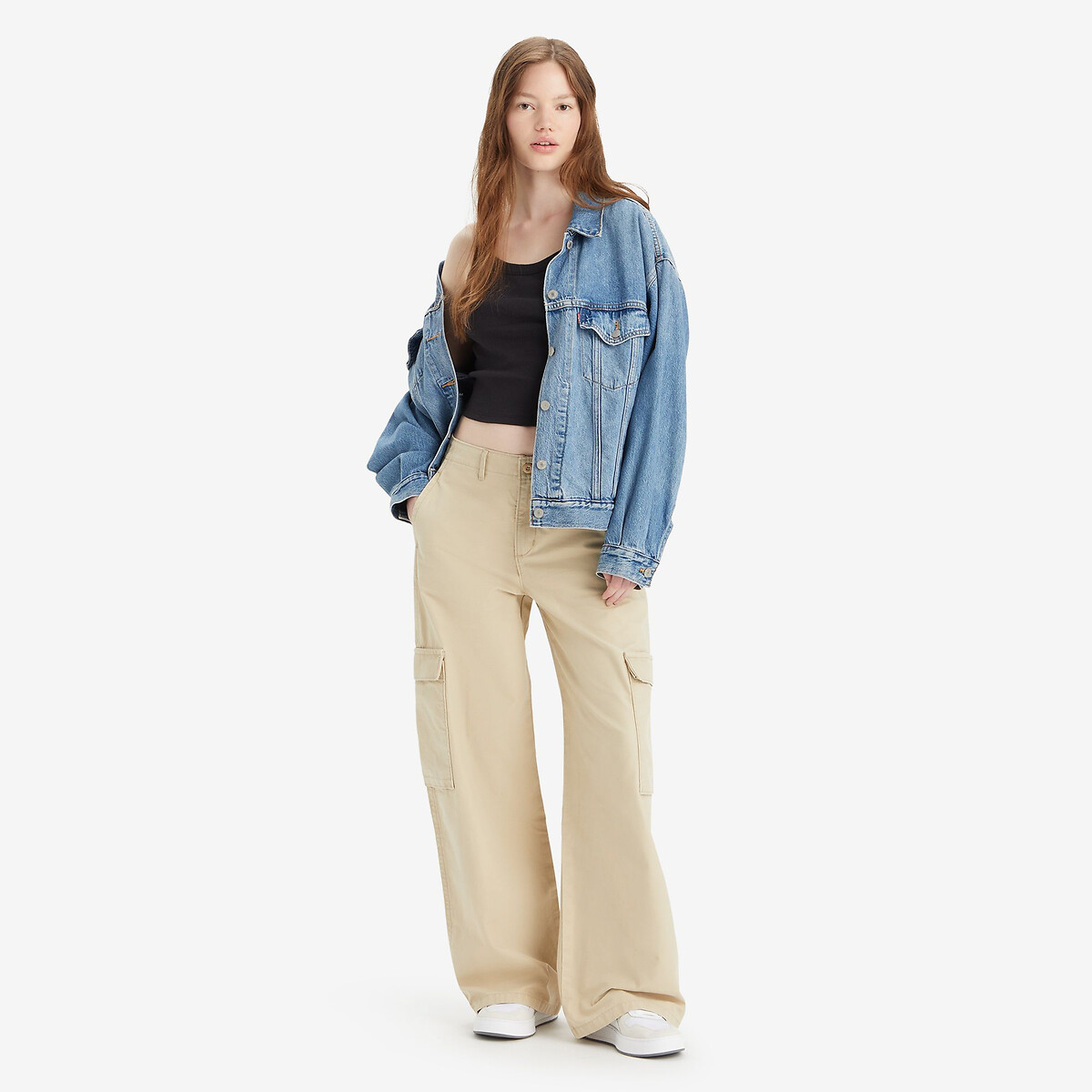 Calças largas, cintura alta, da Levi's