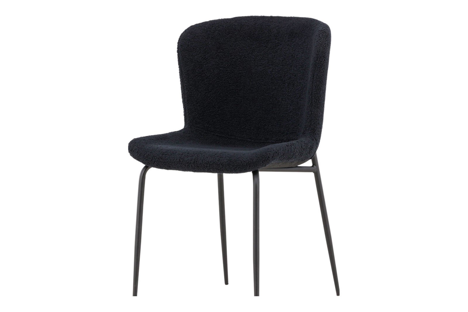 Modesto Spisestol. Sett av 2. Sett av 2. Sort boucle med sorte stålben.