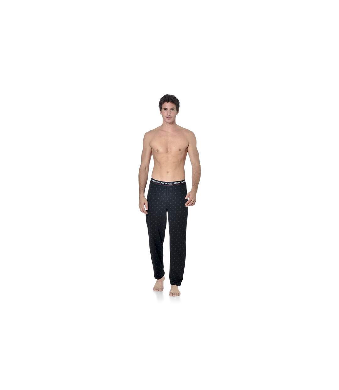 Ensemble pyjama long homme t-shirt col V bicolore Gan