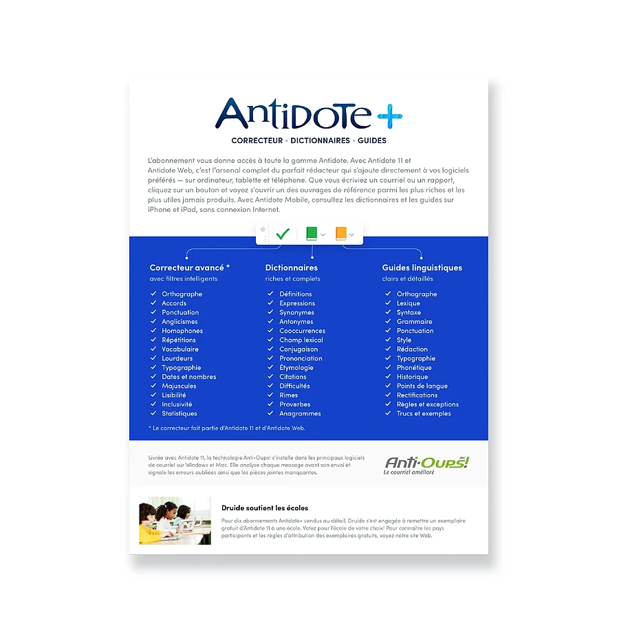 Antidote+ Familial - Abonnement 1 an - 5 utilisateurs - A télécharger