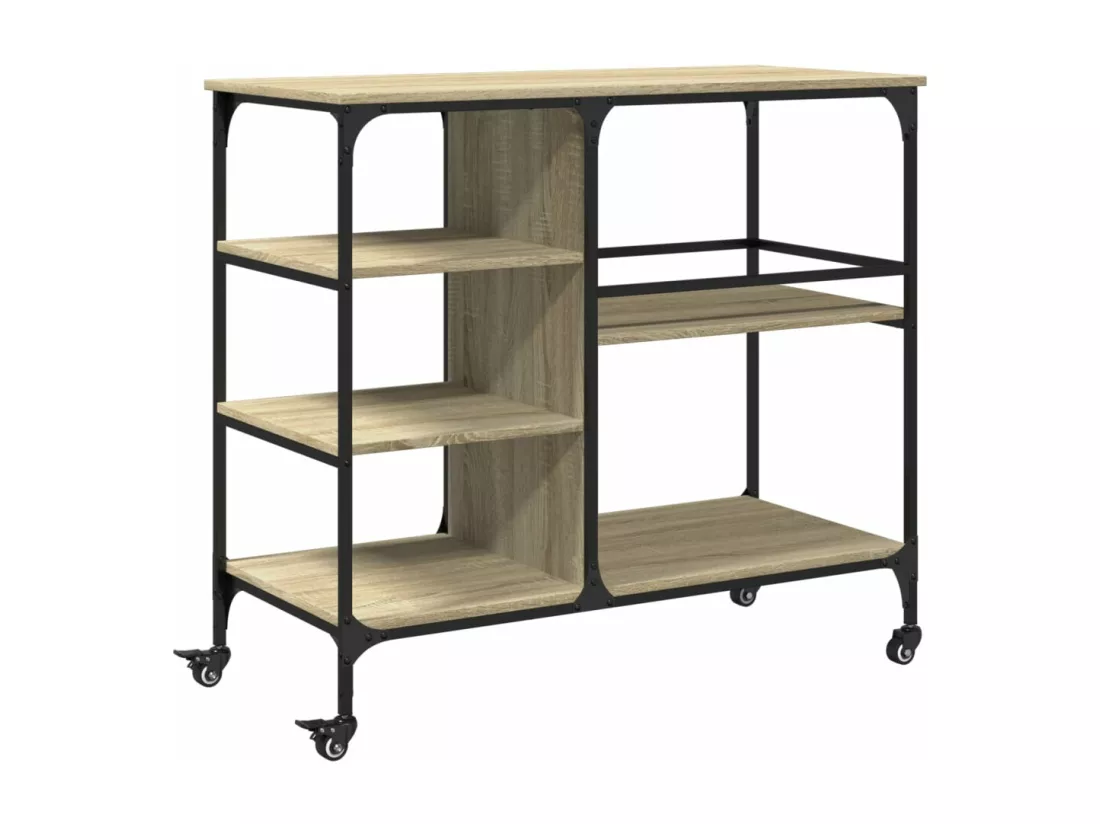 Chariot de cuisine chêne sonoma 100x45x89,5cm bois d'ingénierie
