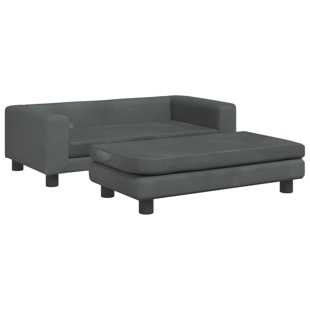 Cama para cães vidaXL com extensão, veludo cinza escuro, 100x50x30cm