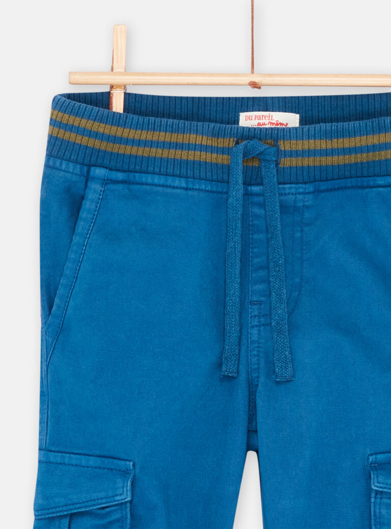 Pantalon cargo bleu garçon
