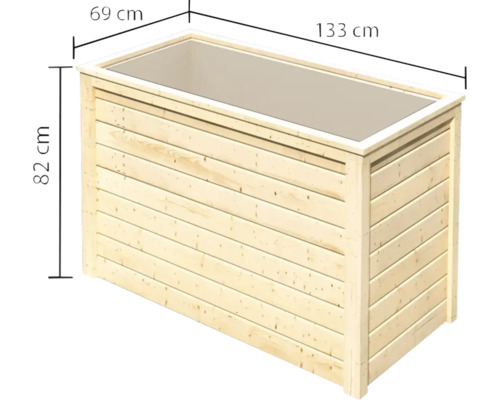 Verhoogd bed klassiek Karibu 1 133 x 69 x 82 cm naturel