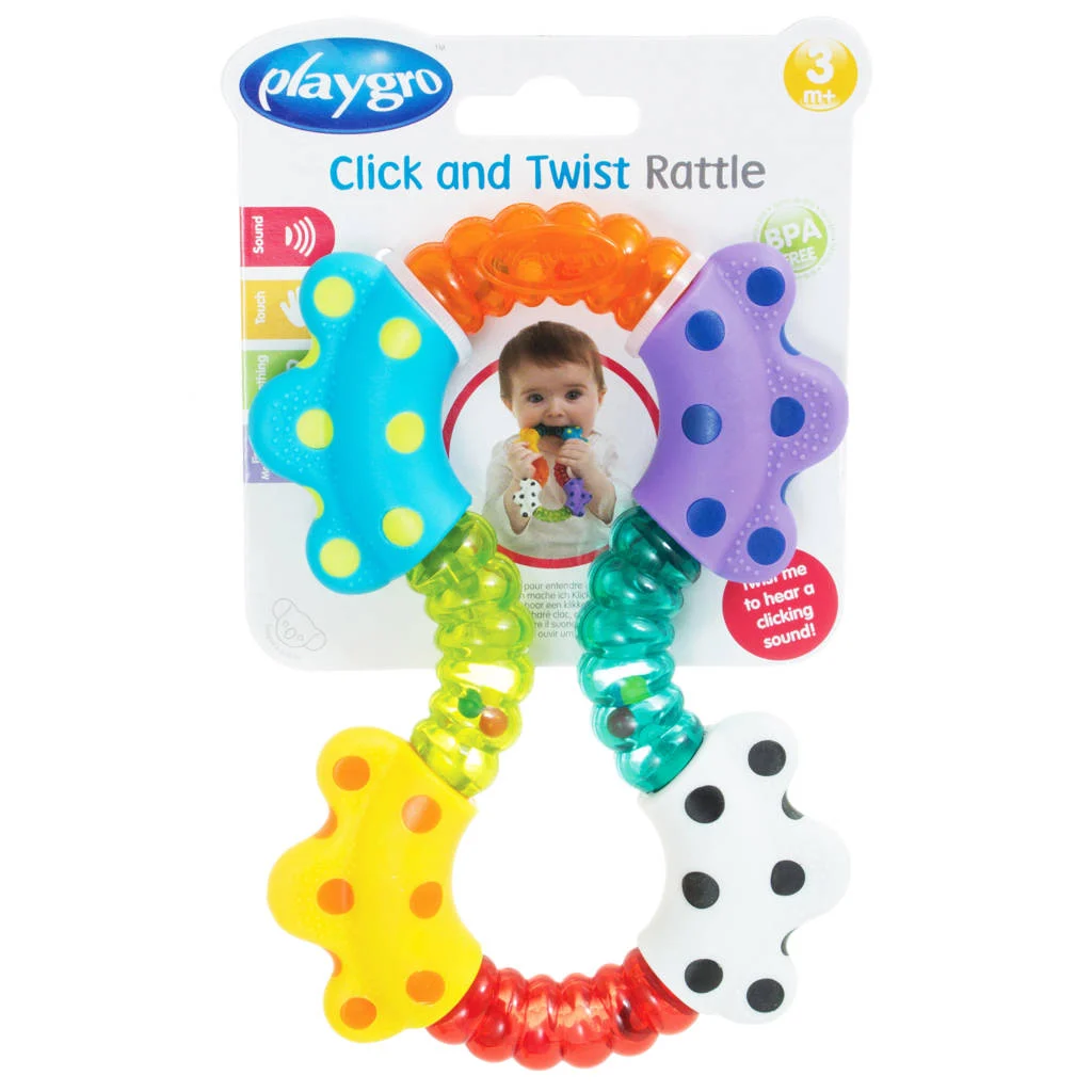 PLAYGRO Klik en draai rammelaar