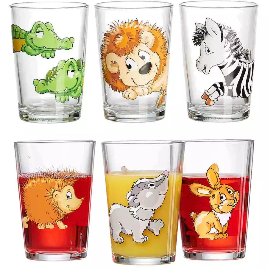 Ritzenhoff & Breker GmbH & Co. KG Kindergläser Happy Zoo Waldtiere 205 ml 6er Set bunt