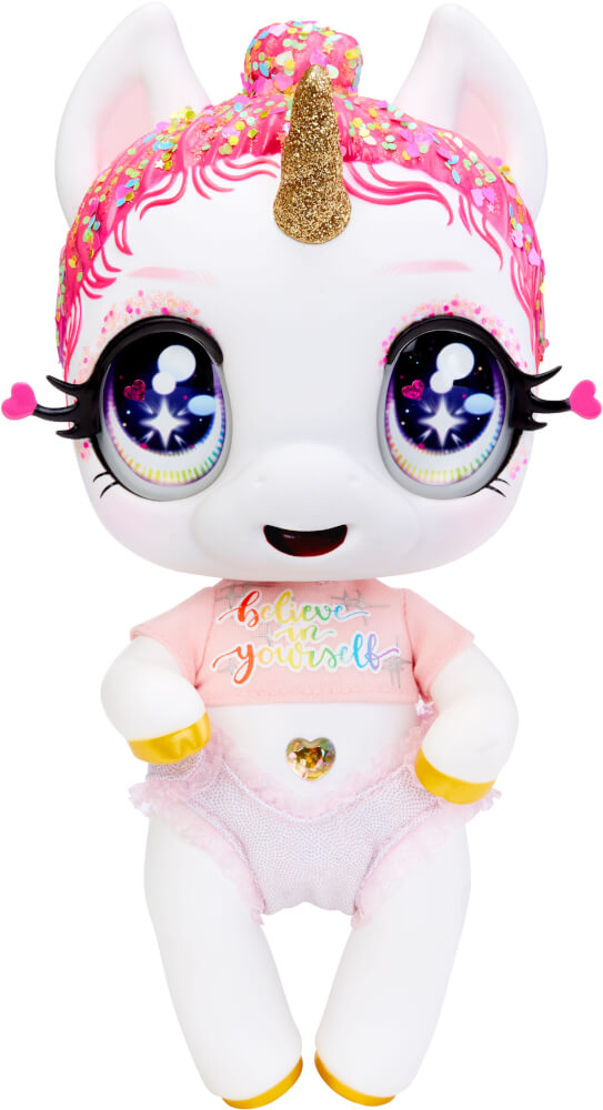 Glitter Babyz Unicorn Doll- White Rainbow  (Lunita Sky)