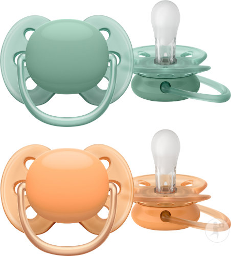 Philips Avent Sucette Ultra Soft Cognac Vert SCF091/03 +0 Mois 2 Pièces