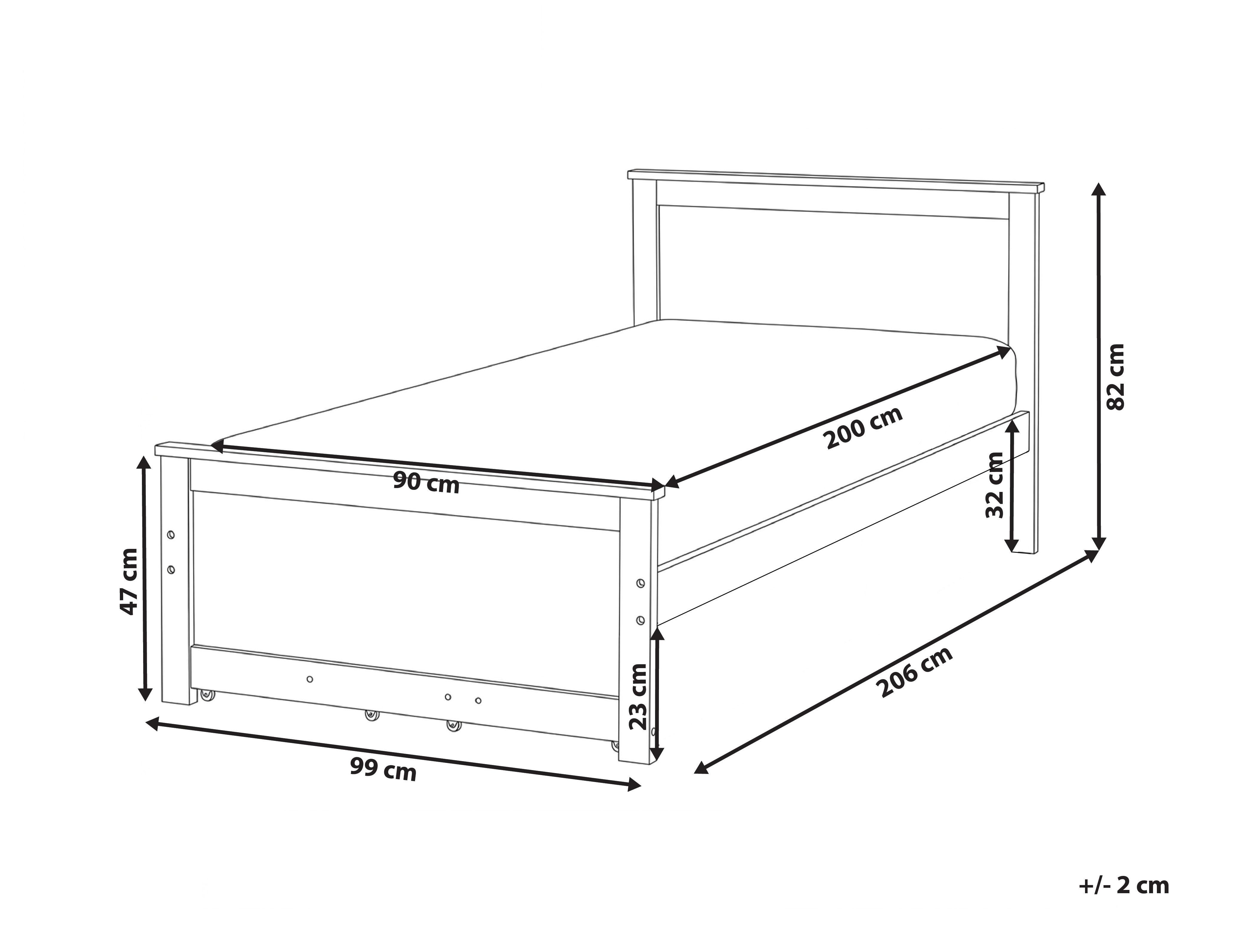 Bed Dennenhout DAUPHIN 90 x 200 cm Lichtbruin