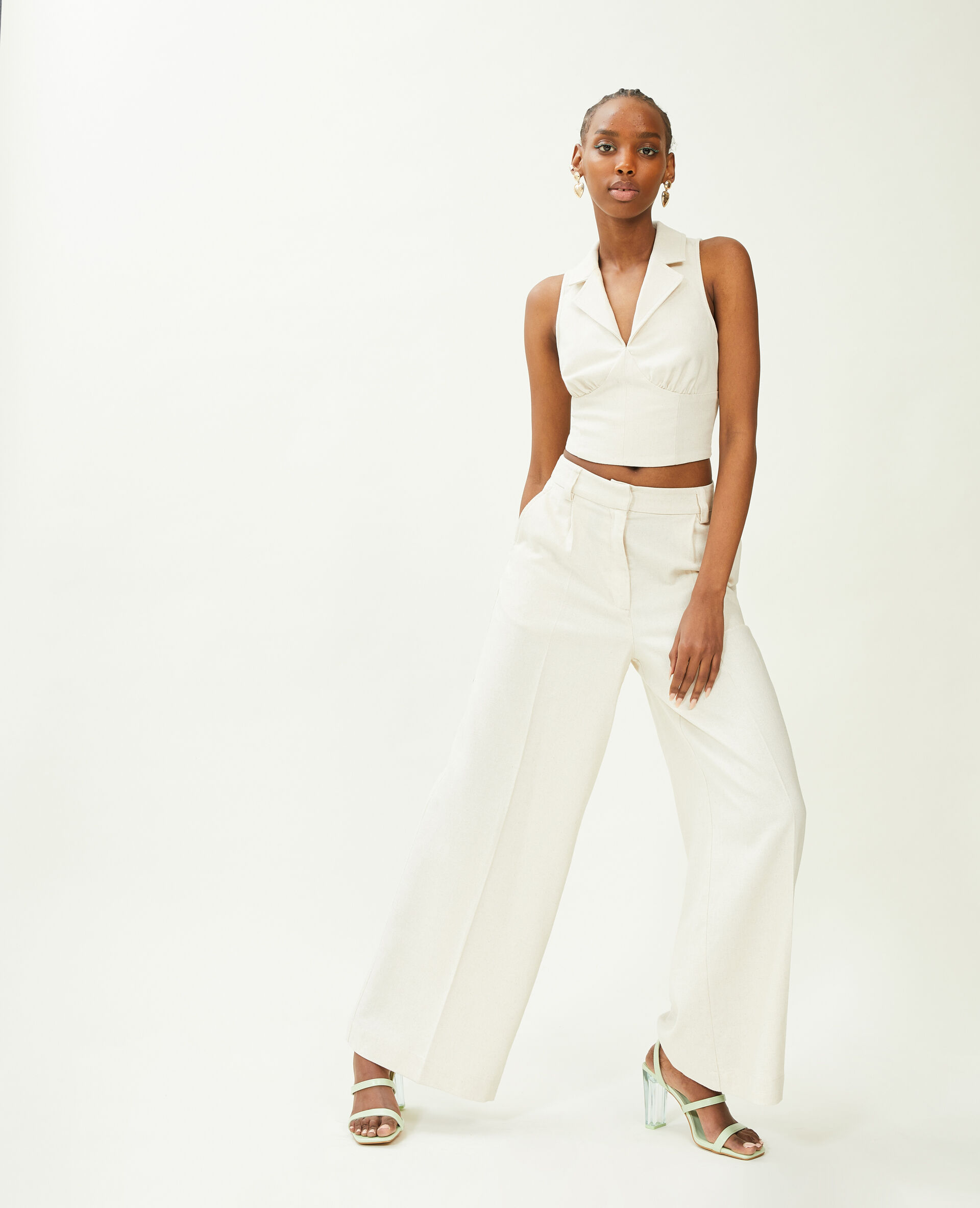 Top façon gilet de barman - Sable