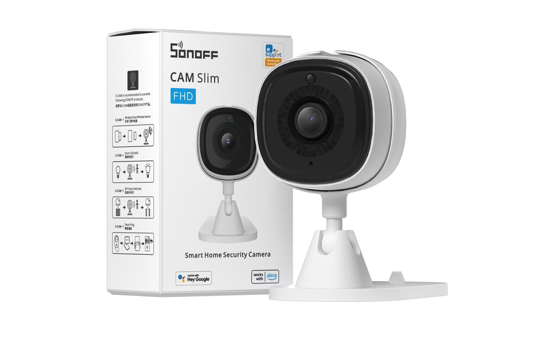 Netzwerkkamera S-CAMSchlanke Smart Home Security Kamera mit Netz Adapter
