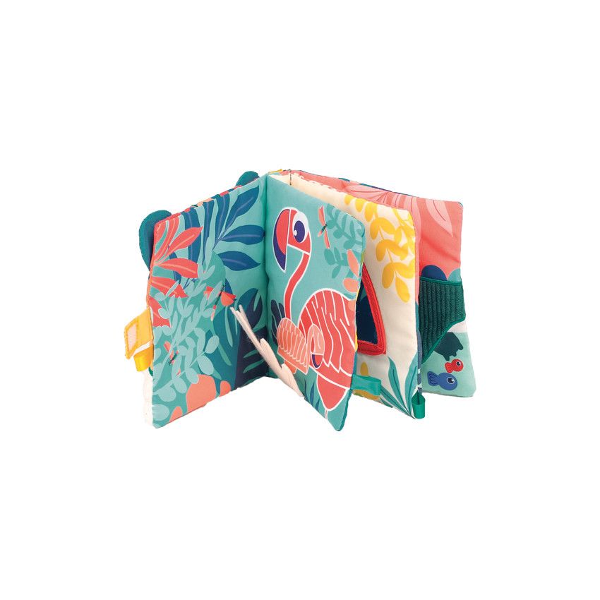 Livre d'éveil en tissu - Jungle - Ecru