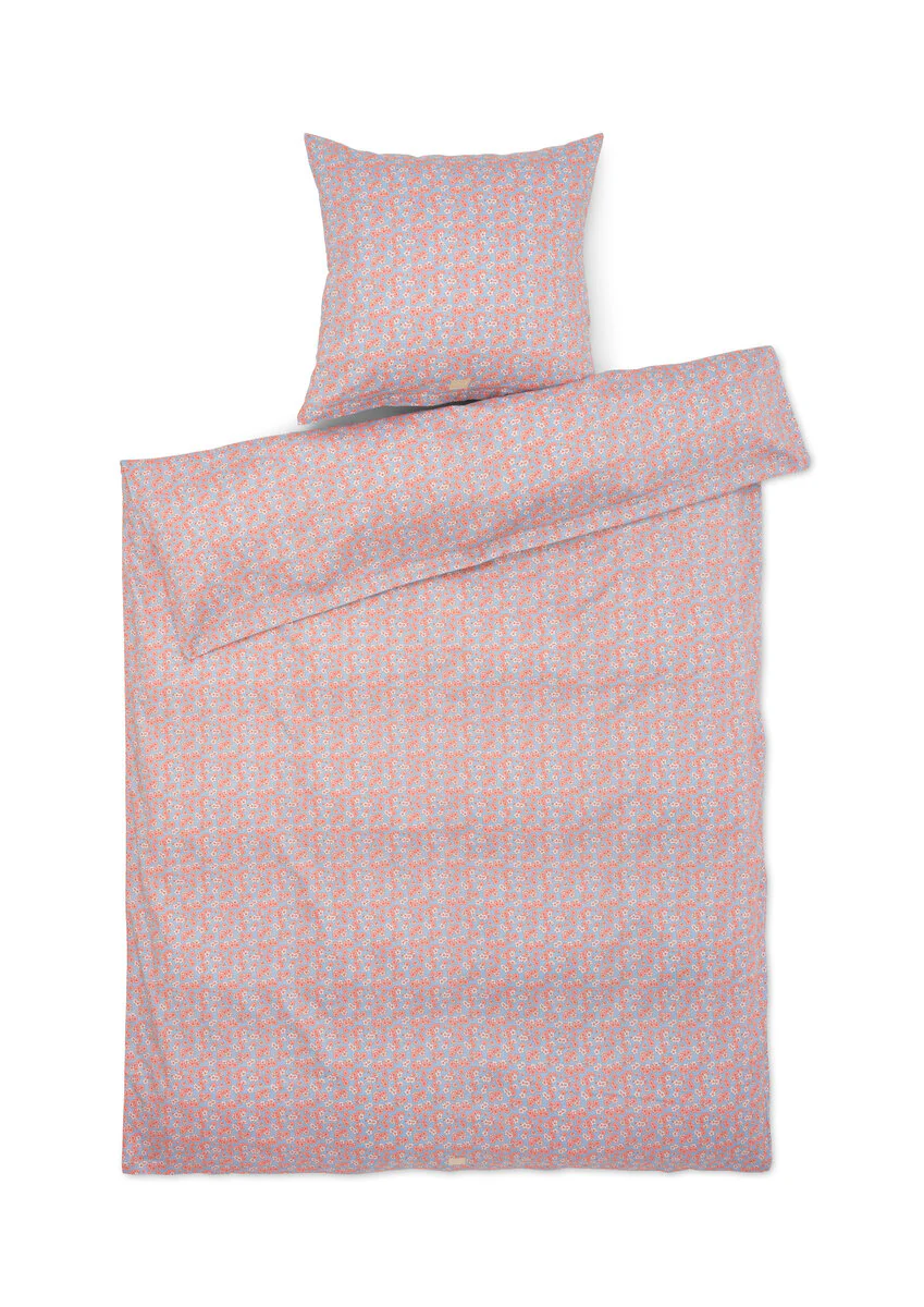 Juna  Pleasantly sengetøj - lyseblå/rosa