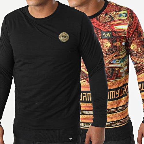 Sweat Crewneck Barok Noir Orange Renaissance Réversible