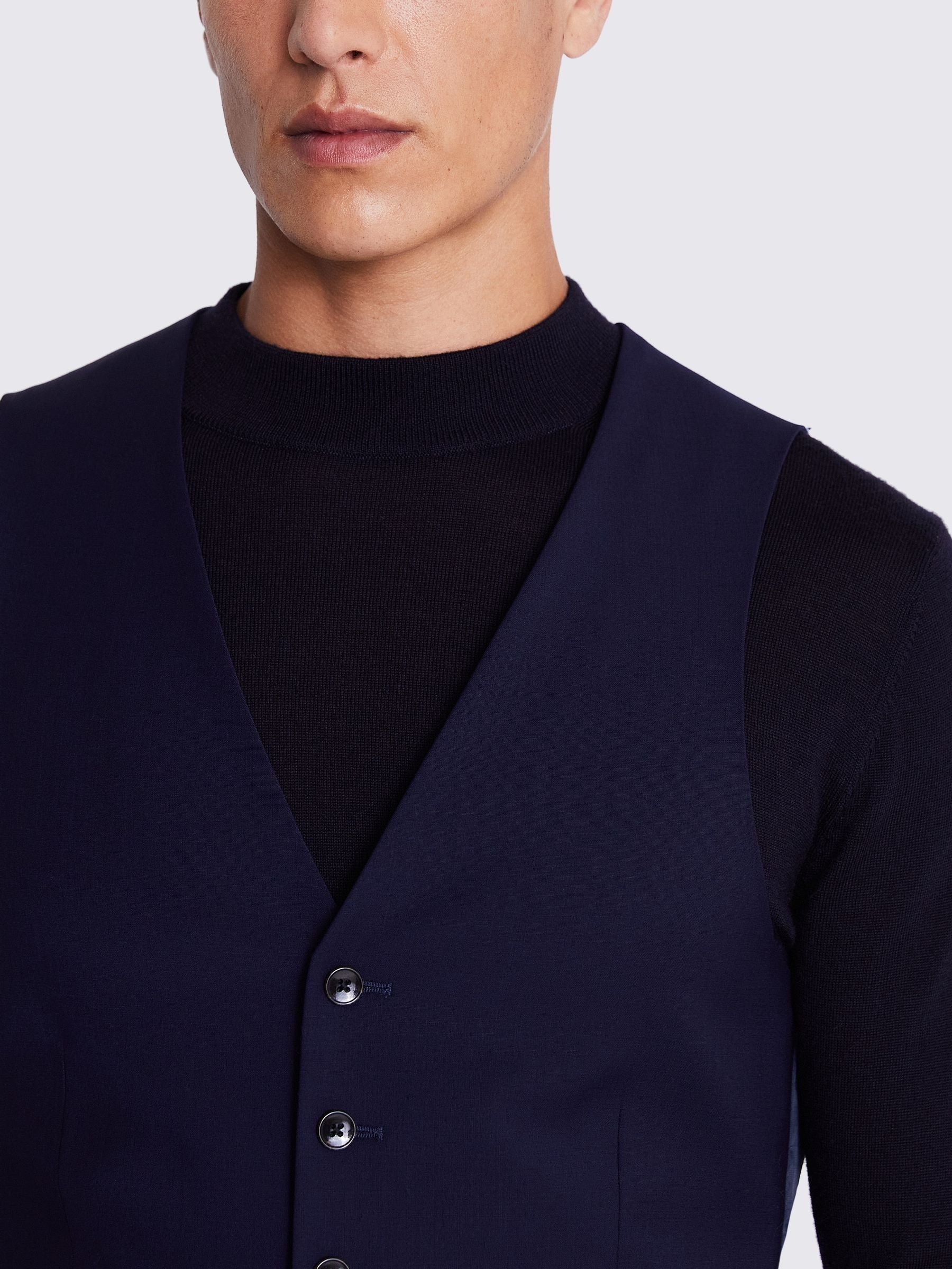 Inktblauw - DKNY Slim Fit Performance Waistcoat