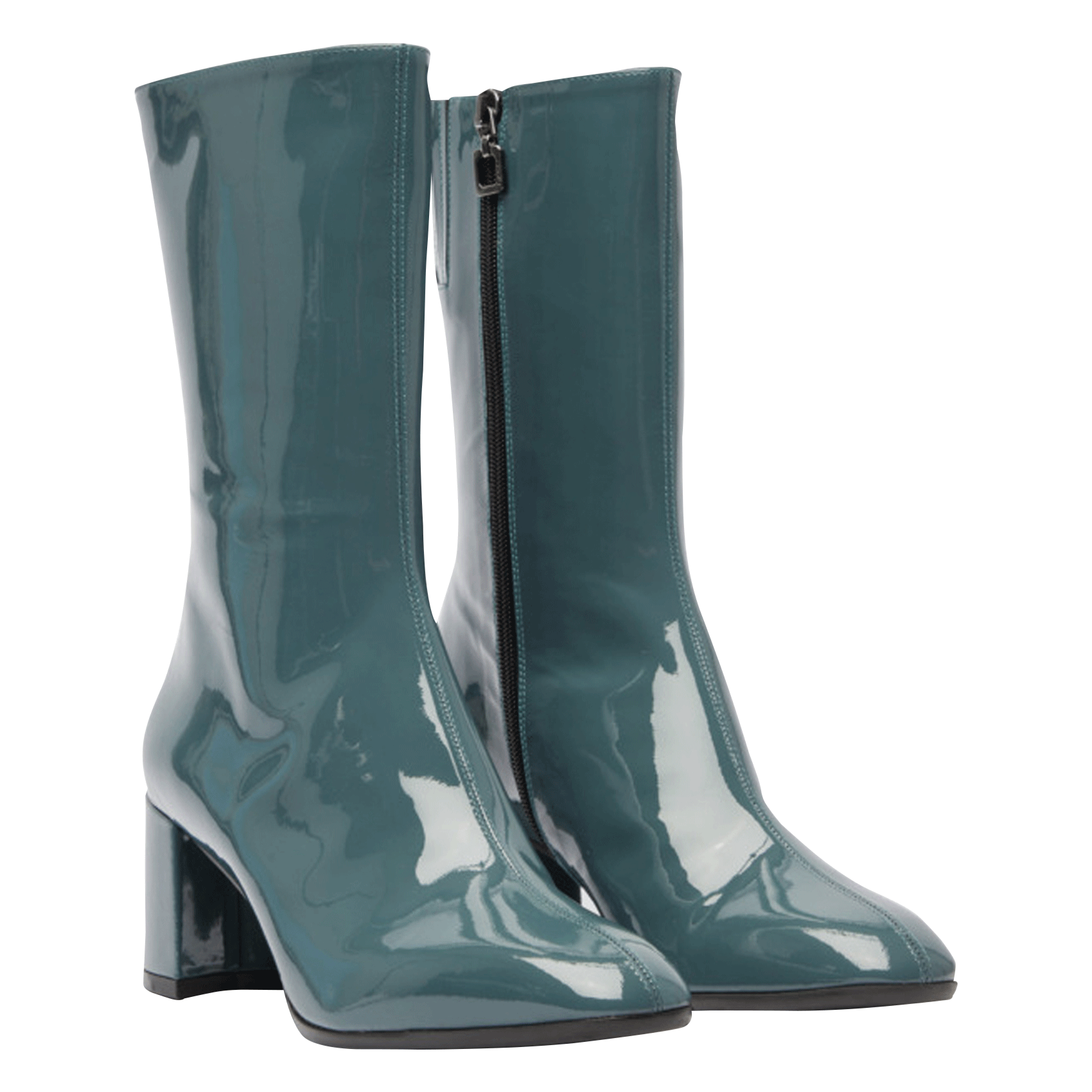 MANON - Bottines en cuir verni | Bleu