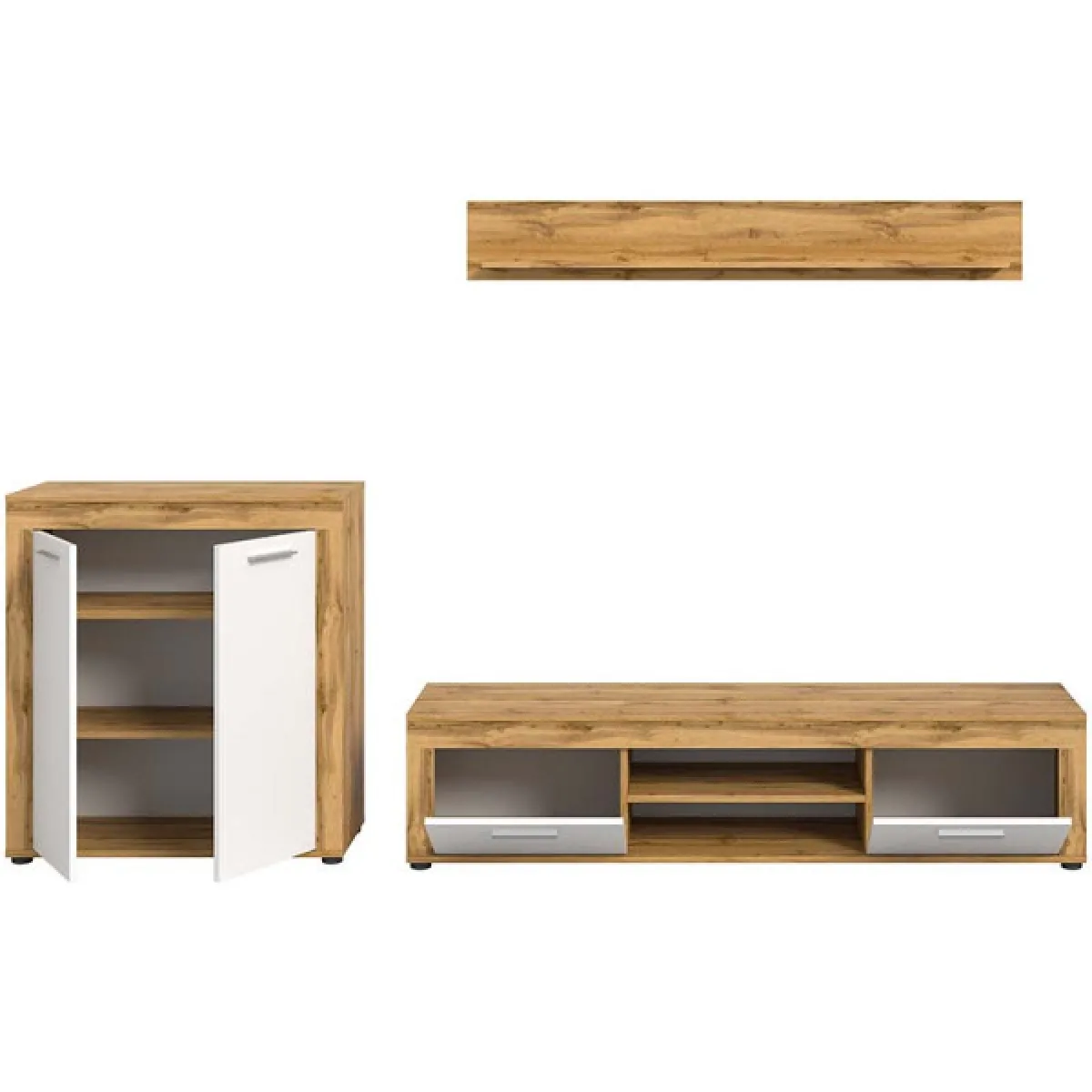Dansmamaison Composition TV MAJ N°2 - Blanc/Bois