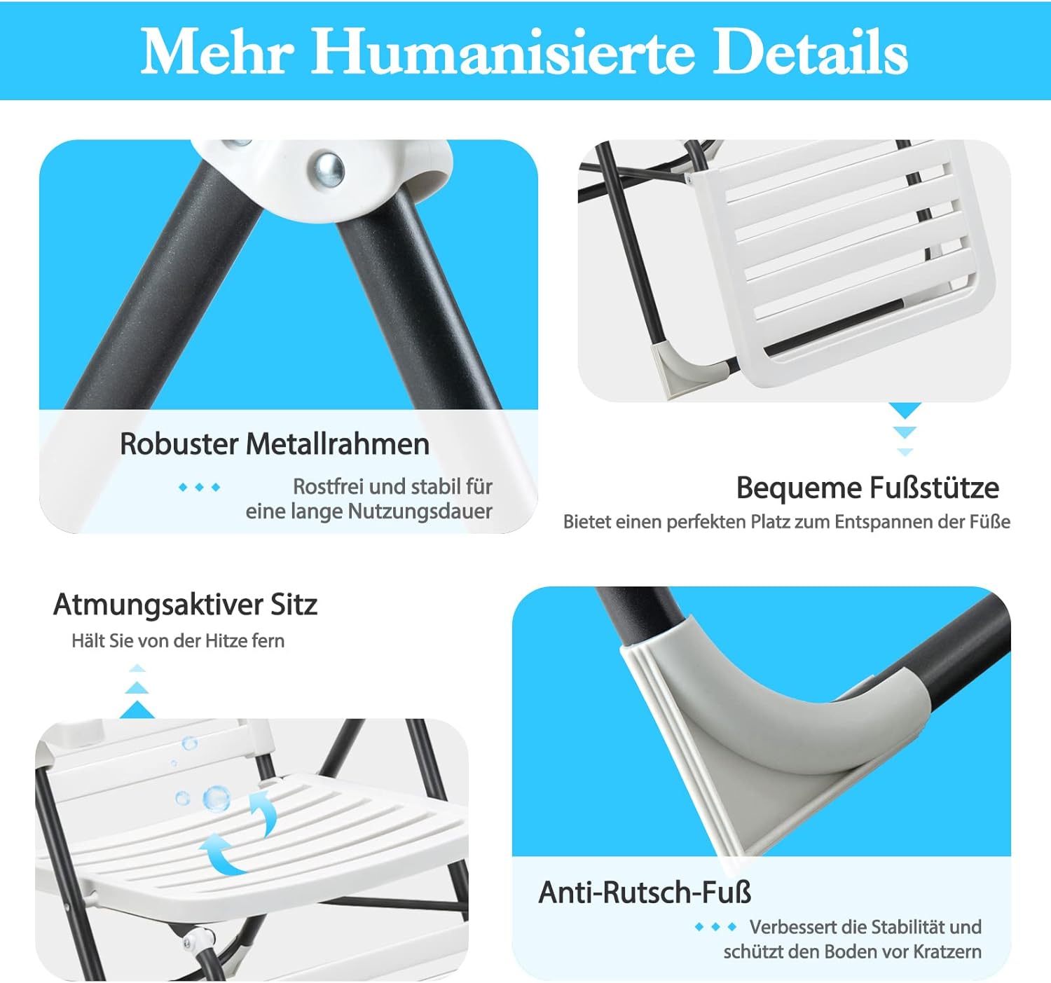 COSTWAY Sonnenliege 2er Set, klappbarer Liegestuhl mit 7-Fach Verstellbarer Rückenlehne, wetterfeste Relaxliege mit Hochlehner, atmungsaktiv, Gartenliege für Garten, Balkon