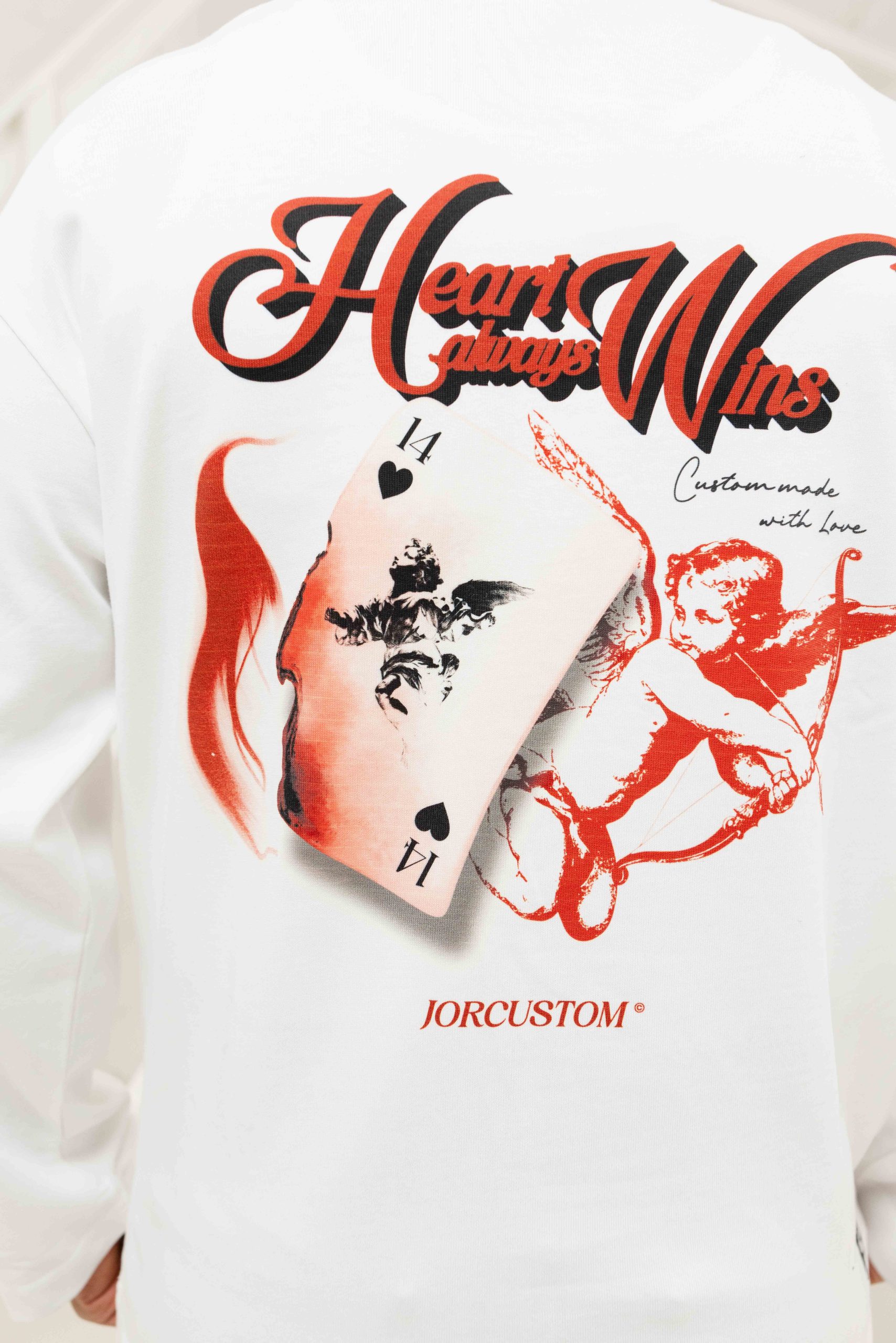 Jorcustom HeartAlwaysWins Longsleeve T-Shirt Heren Wit