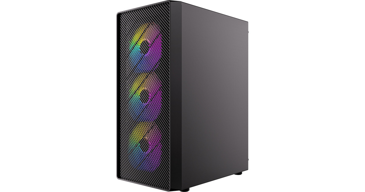 AntecAX26 RGB Elite midi tower behuizing  (Zwart | 3x USB-A | Tempered Glass)