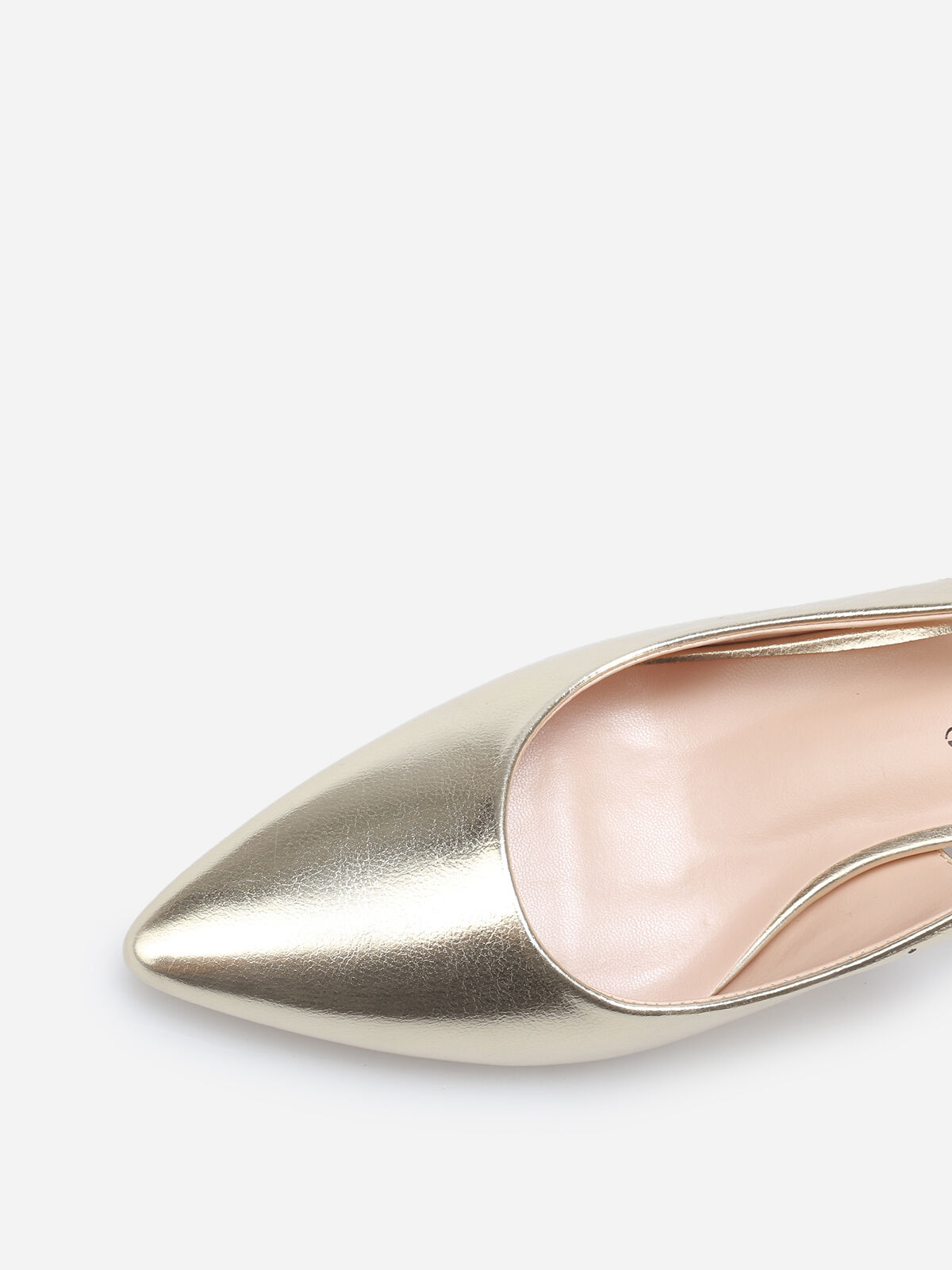 Escarpins pointus à bride réglable- Doré