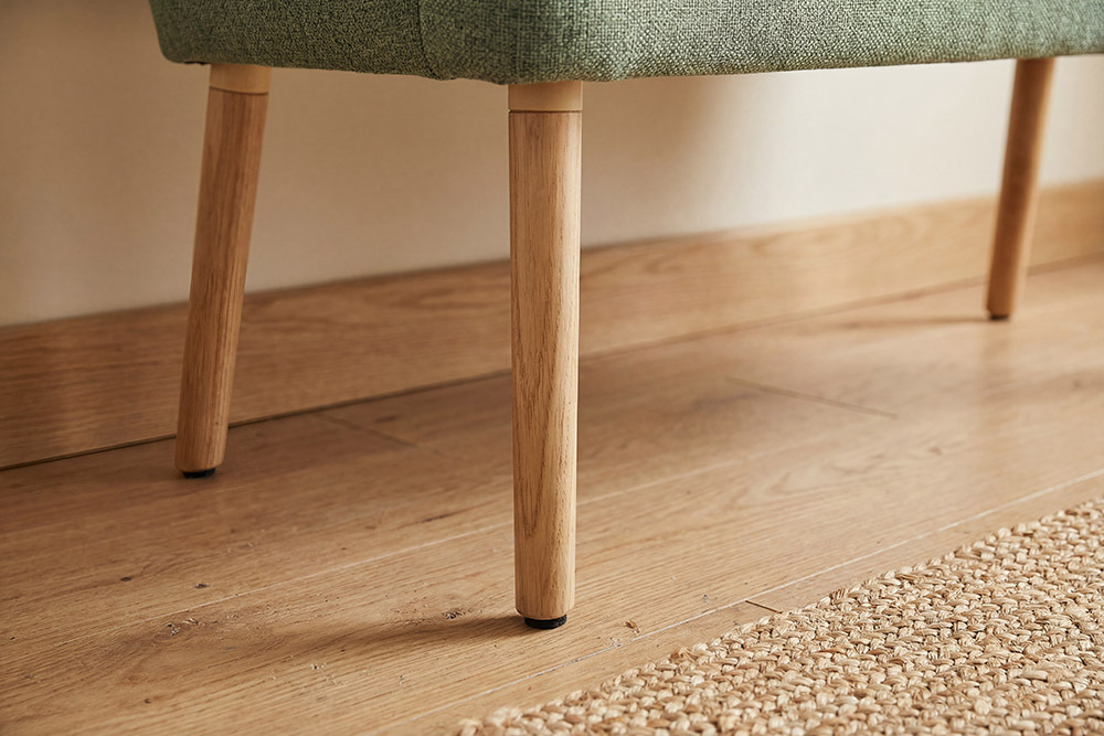 Nordische Sitzbank SCANDINAVIA MEISTERSTÜCK 115cm salbei natur Massivholz mit Armlehne