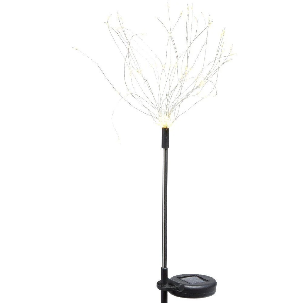 Pique solaire effet feu d'artifice 90 LED blanc chaud