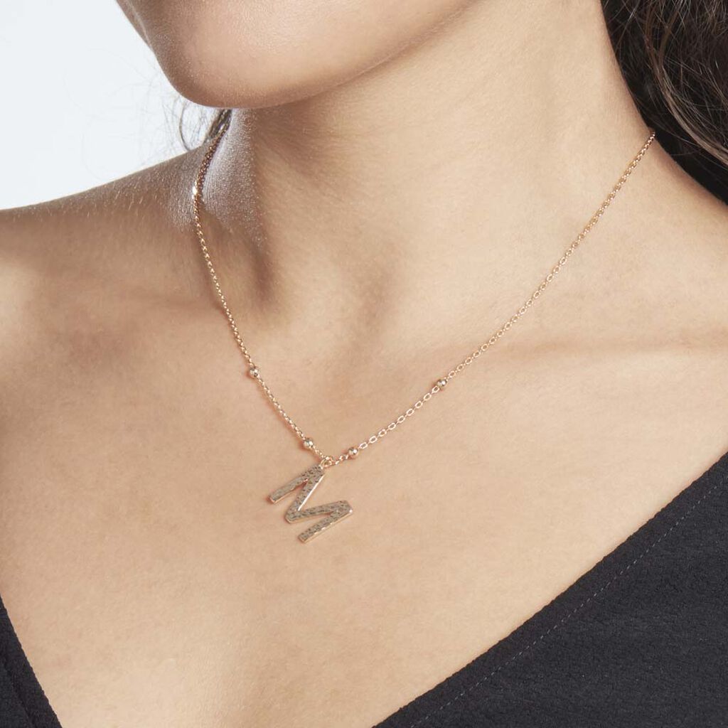 Collier Plaqué Or Jaune Lettra