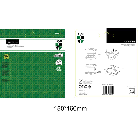 PUCH 5 LED cykellygte - for- og baglygte i sort