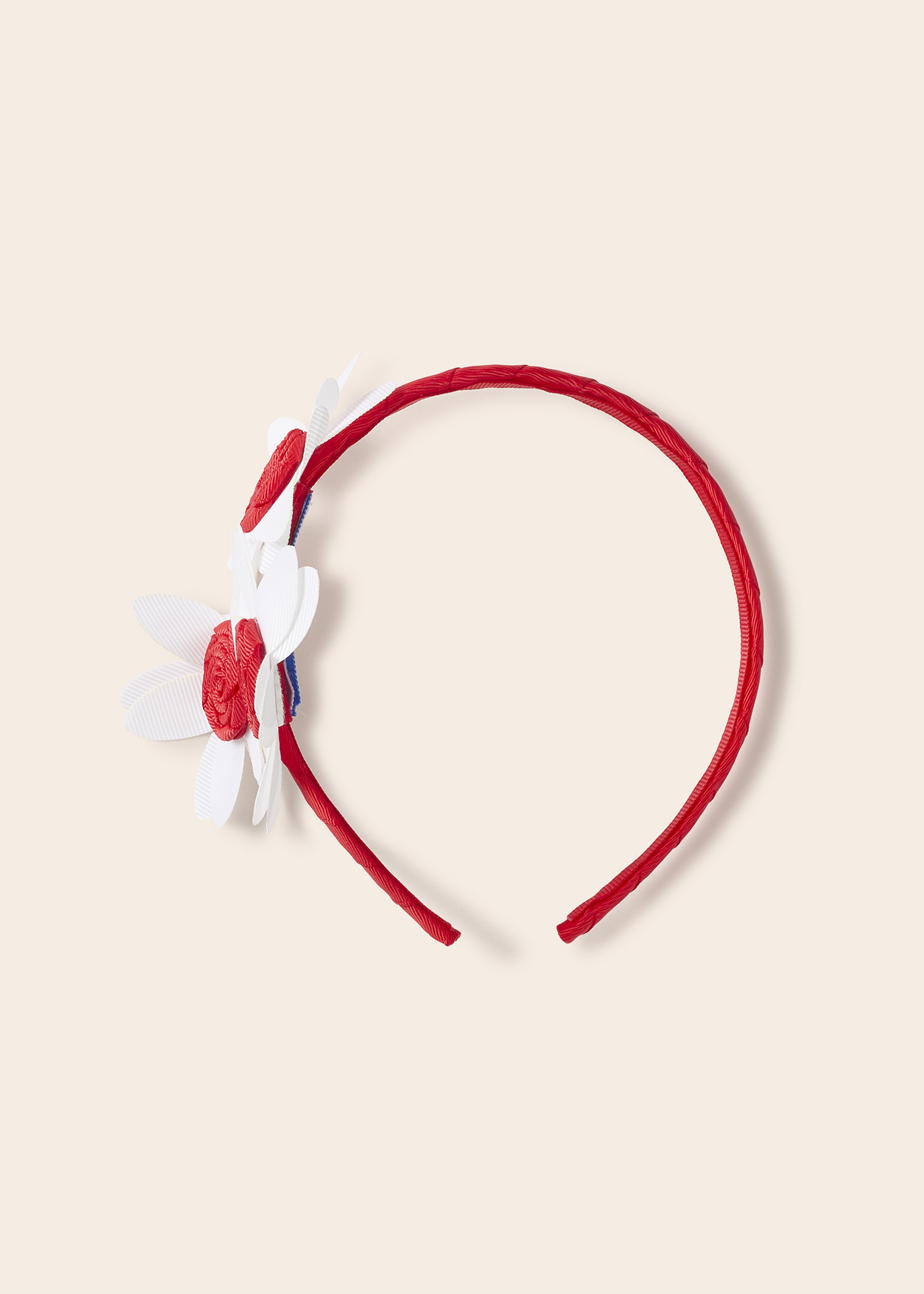 Faixa de cabelo para bebê com aplique floral