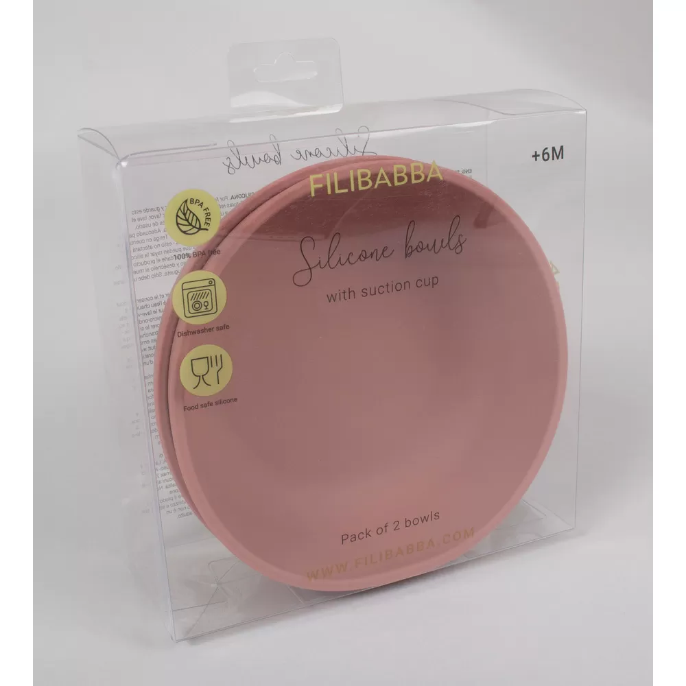 Filibabba Silikone skål 2 pak - Rose