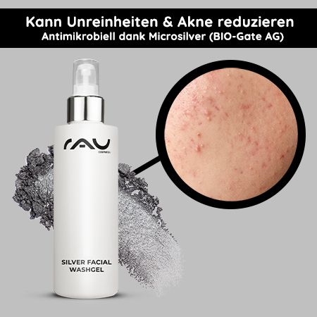 RAU Cosmetics Silber Waschgel mit Mikrosilber für die tägliche Reinigung gegen Unreinheiten & Akne