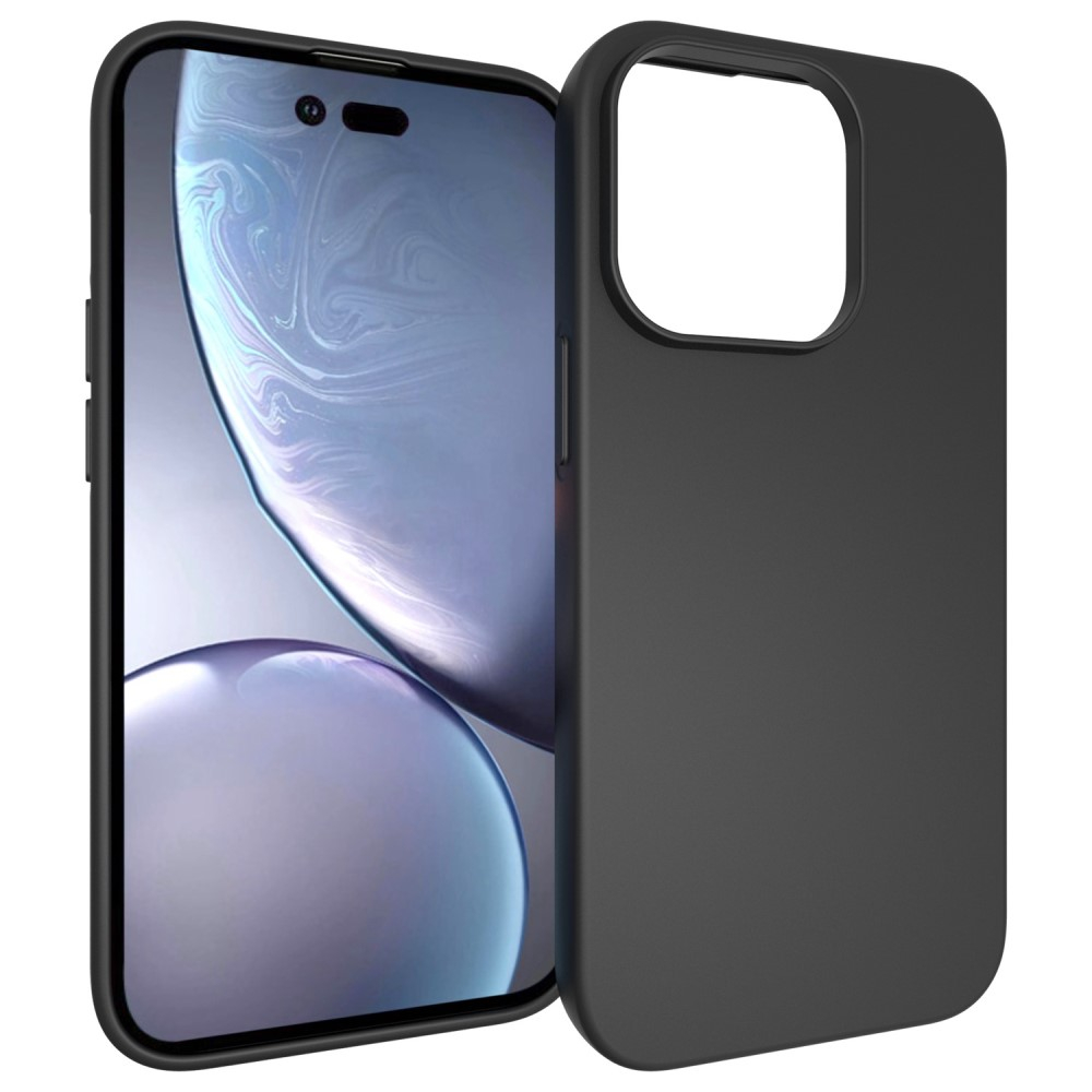 iPhone 14 Pro Gummi Case Hülle Matt - Schwarz