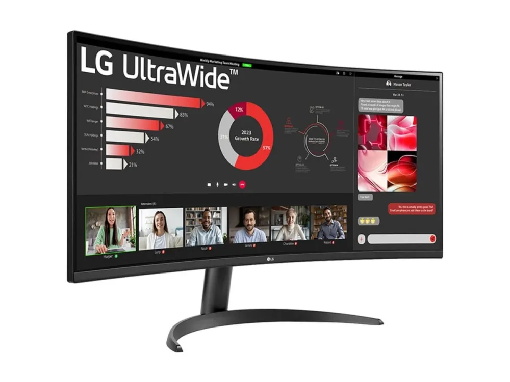 LG UltraWide 34WR50QK-B - LED-skærm - kurvet - 34