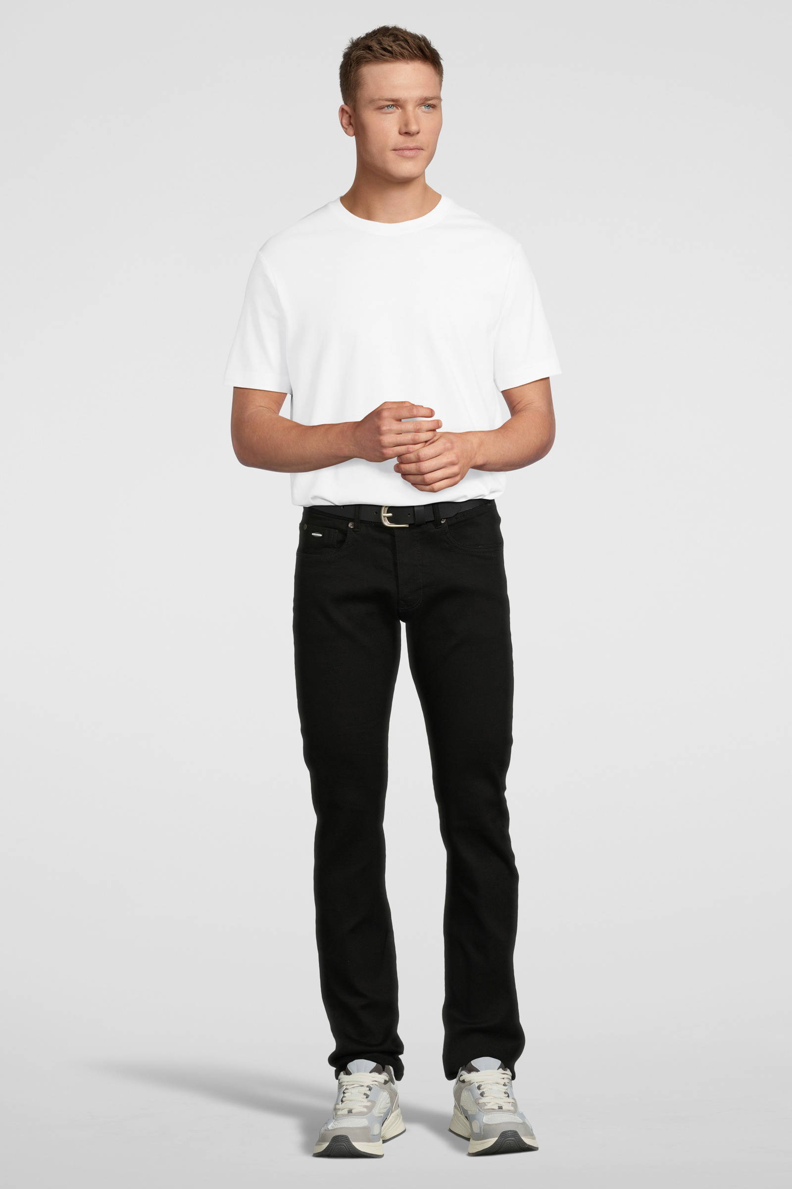 Petrol Industries slim fit jeans SEAHAM met riem zwart