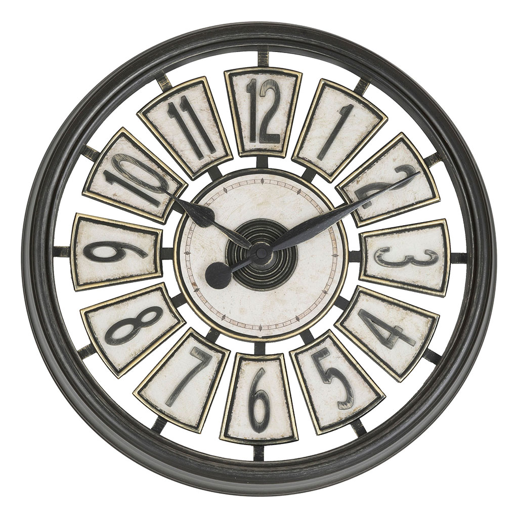 Horloge DAVY plastique marron D 39cm