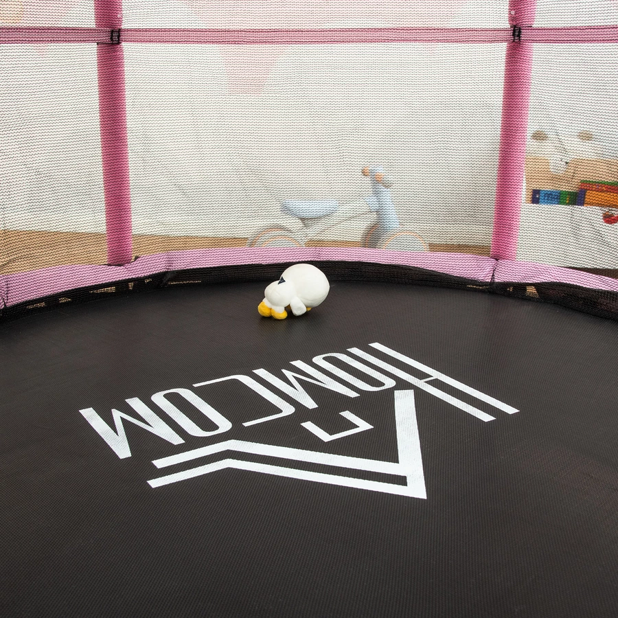 HOMCOM Trampolin mit Sicherheitsnetz rosa