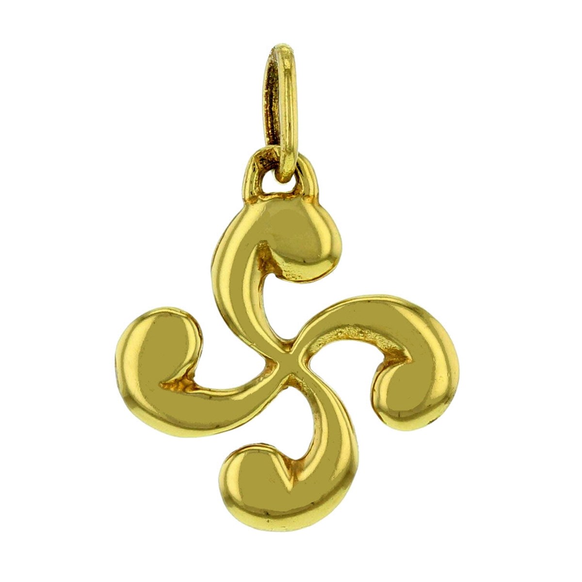 Pendentif croix basque plaqué or diamètre 19mm