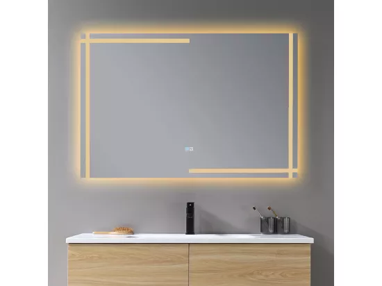 Miroir salle de bain LED 90x60cm anti buée et LED 3 couleurs LB-4693