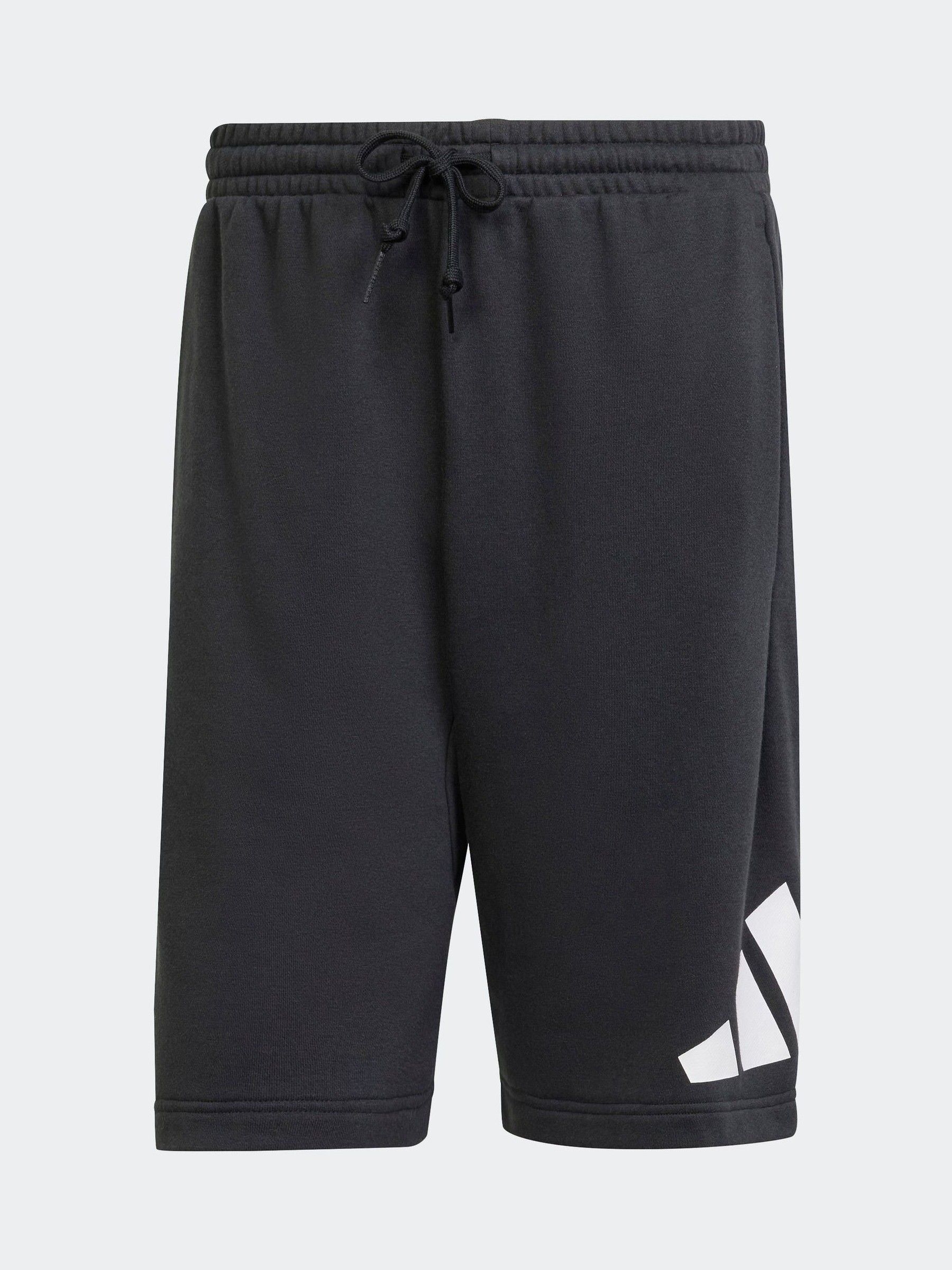 Zwart - adidas Essentials short van badstof met groot logo