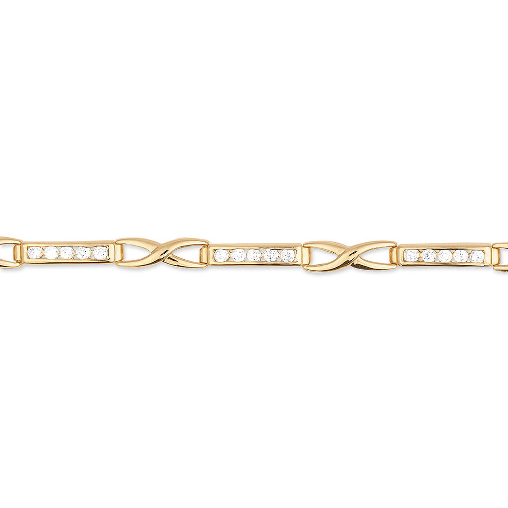 Bracelet Jonc Epiphanieae Plaqué Or Jaune Oxyde De Zirconium