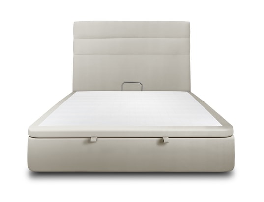 SOMMEIL DE PLOMB - Lit coffre 180x200cm lignes velours taupe