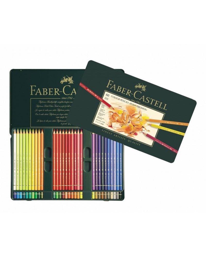 60 crayons Polychromos - Boite metal