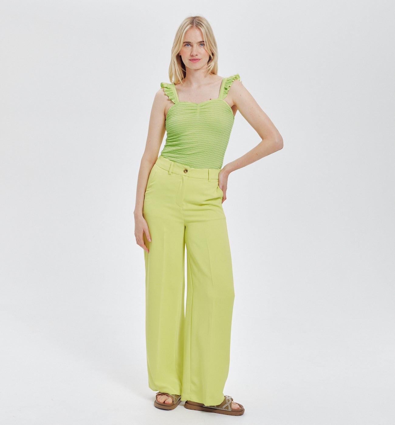 Débardeur à bretelles Femme - Vert anis
