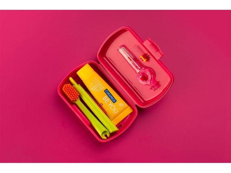 CURAPROX Travel Set magenta CS 5460 Gin Tonic Reise-Set für die Zahnhygiene