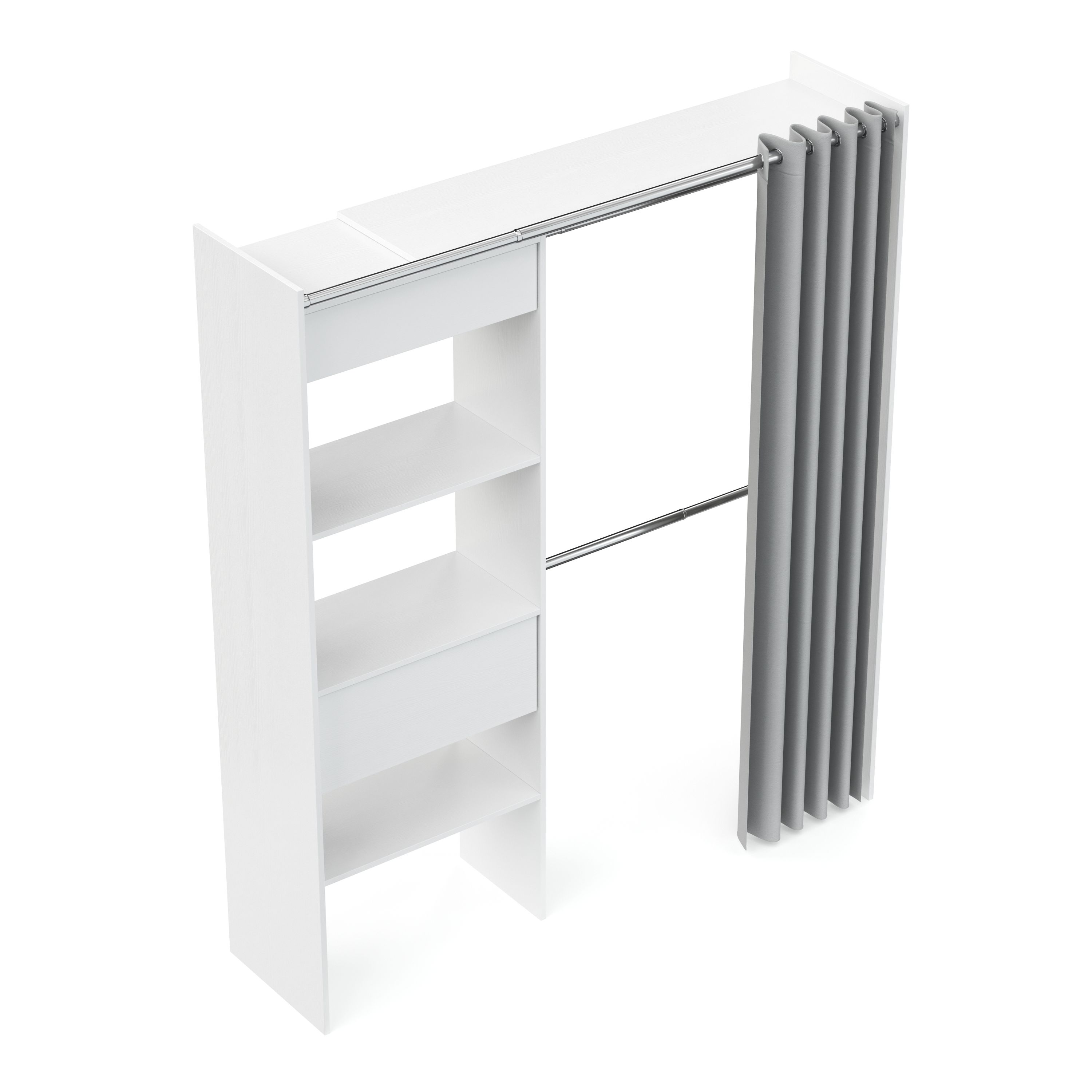 Garderobe Kleiderschrank GUEST 167 x 177 cm weiss